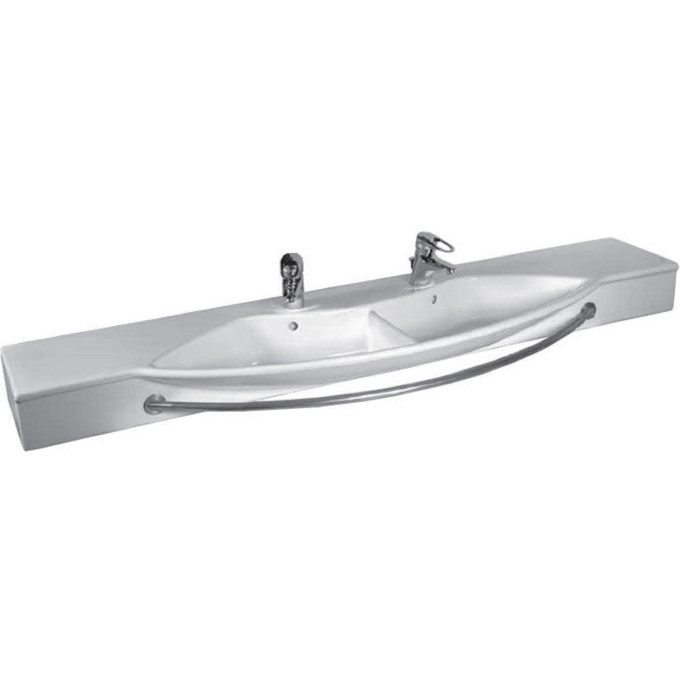 Раковина LAUFEN PALACE 1261.6.000.000.1 двойная хром с полотенцедержателем 180 см 8.1261.6.000.000.1